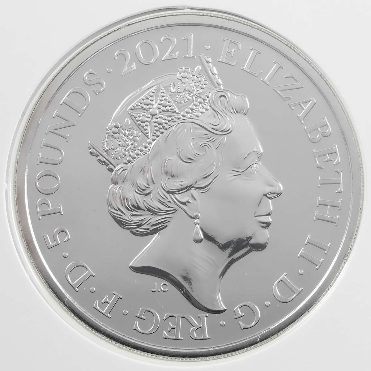 UK21PMBU 2021 Prince Philip Duke Of Edinburgh Memorial £5 Crown Brilliant Uncirculated In Folder Obverse
