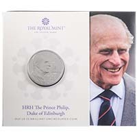 UK21PMBU 2021 Prince Philip Duke Of Edinburgh Memorial £5 Crown Brilliant Uncirculated In Folder Thumbnail