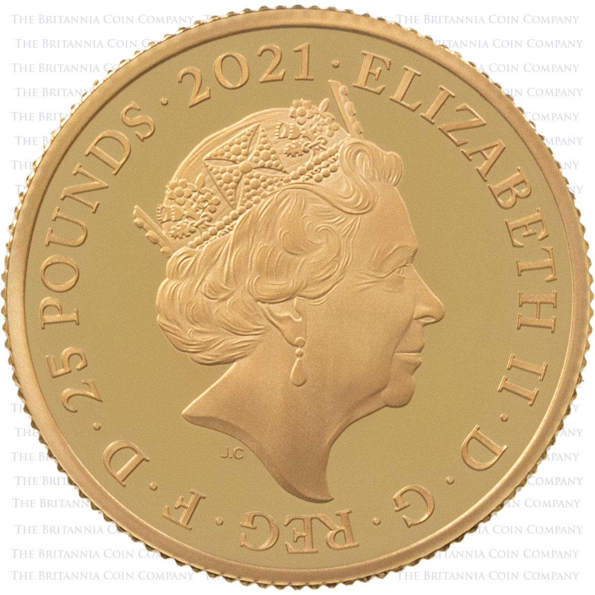 UK21PMQG 2021 Prince Philip Duke Of Edinburgh Quarter Ounce Gold Proof Coin Obverse