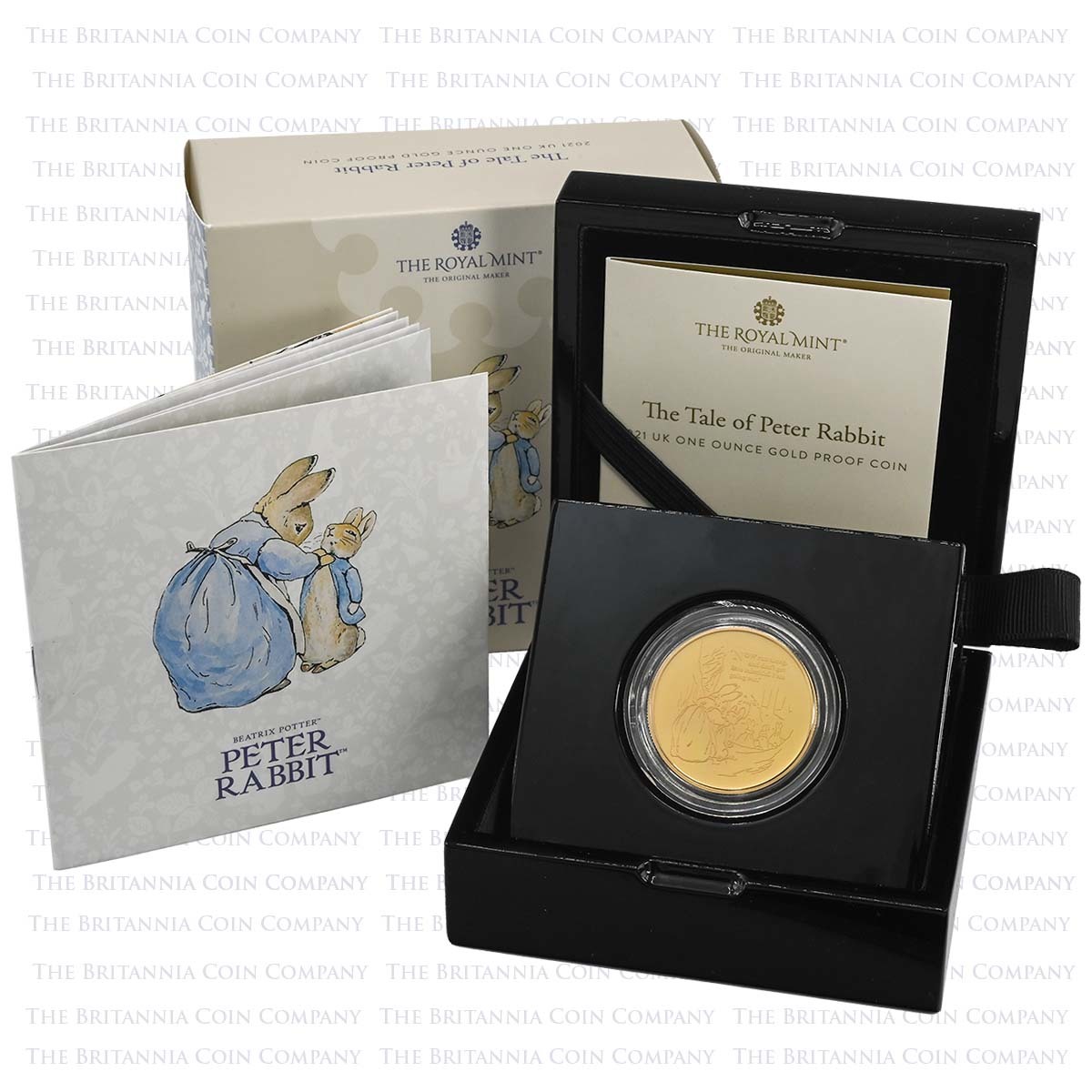 UK21PR1G 2021 Beatrix Potter Peter Rabbit 1 Ounce Gold Proof Boxed