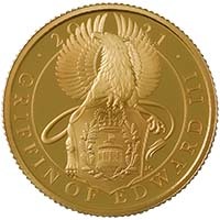 UK21QGQO 2021 Griffin of Edward III Quarter Ounce Gold Proof Queen's Beasts Thumbnail