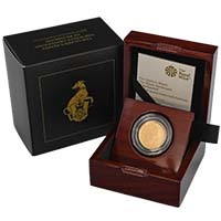 UK21QWQO 2021 Queen's Beasts White Greyhound of Richmond Quarter Ounce Gold Proof Thumbnail