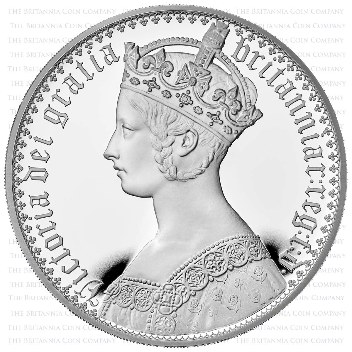 UK21R1SK 2021 Gothic Portrait 1 Kilo Silver Proof Great Engravers Reverse