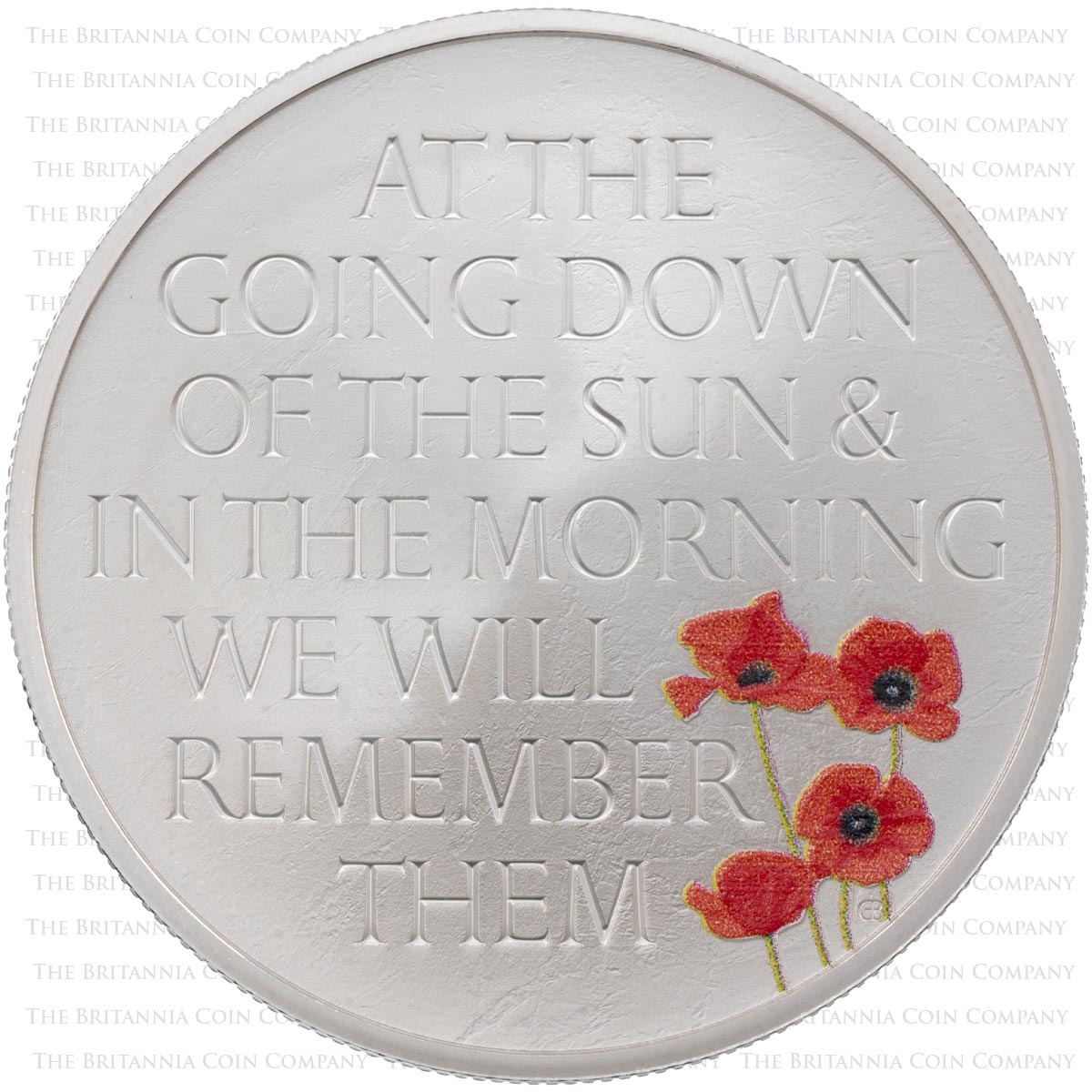 UK21RDSP 2021 Remembrance Day Five Pound Crown Coloured Silver Proof Coin reverse design