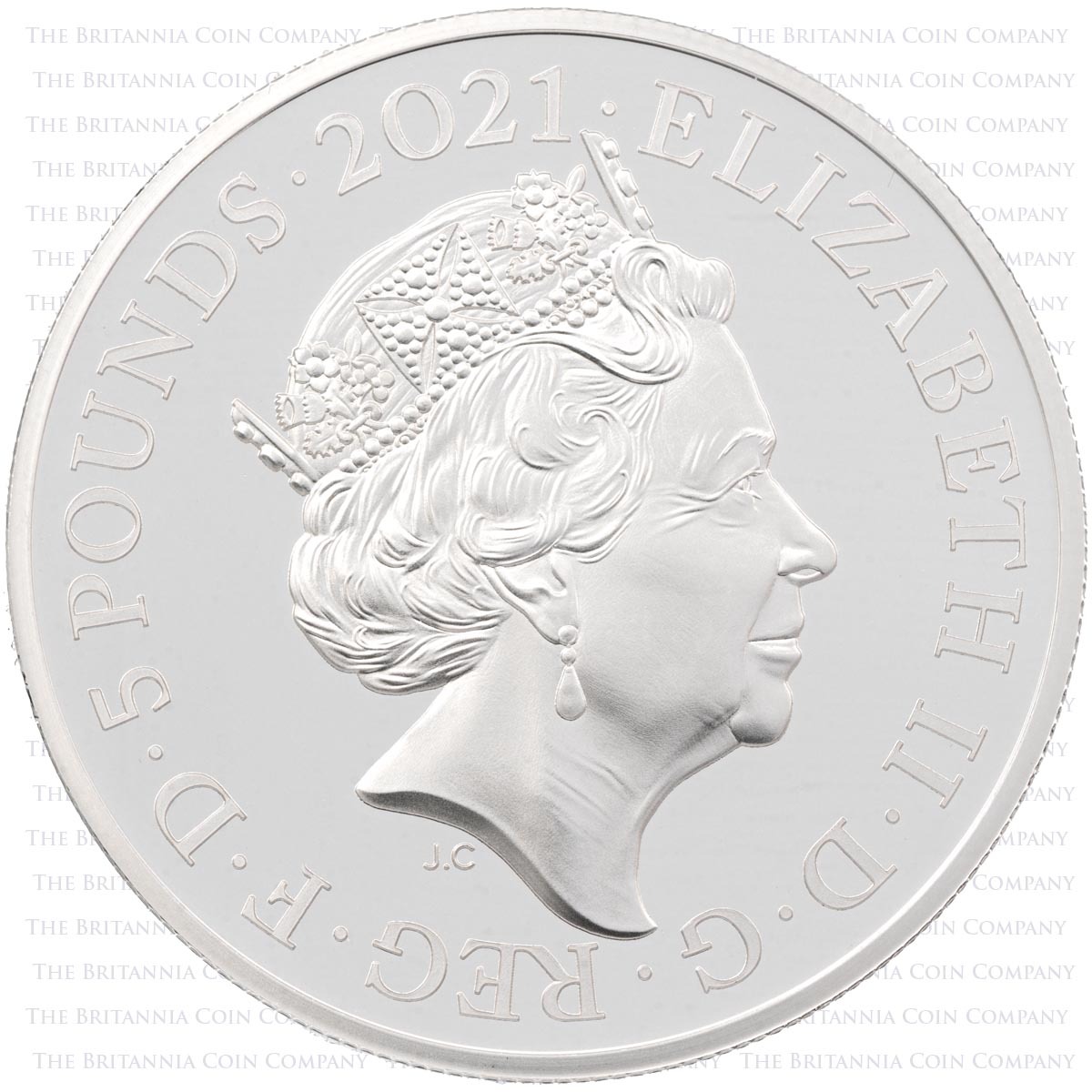 UK21RDSP 2021 Remembrance Day Five Pound Crown Coloured Silver Proof Coin obverse design