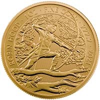 MLRH211GC 2021 Myths And Legends Robin Hood 1oz 999.9 Gold Bullion Coin Thumbnail