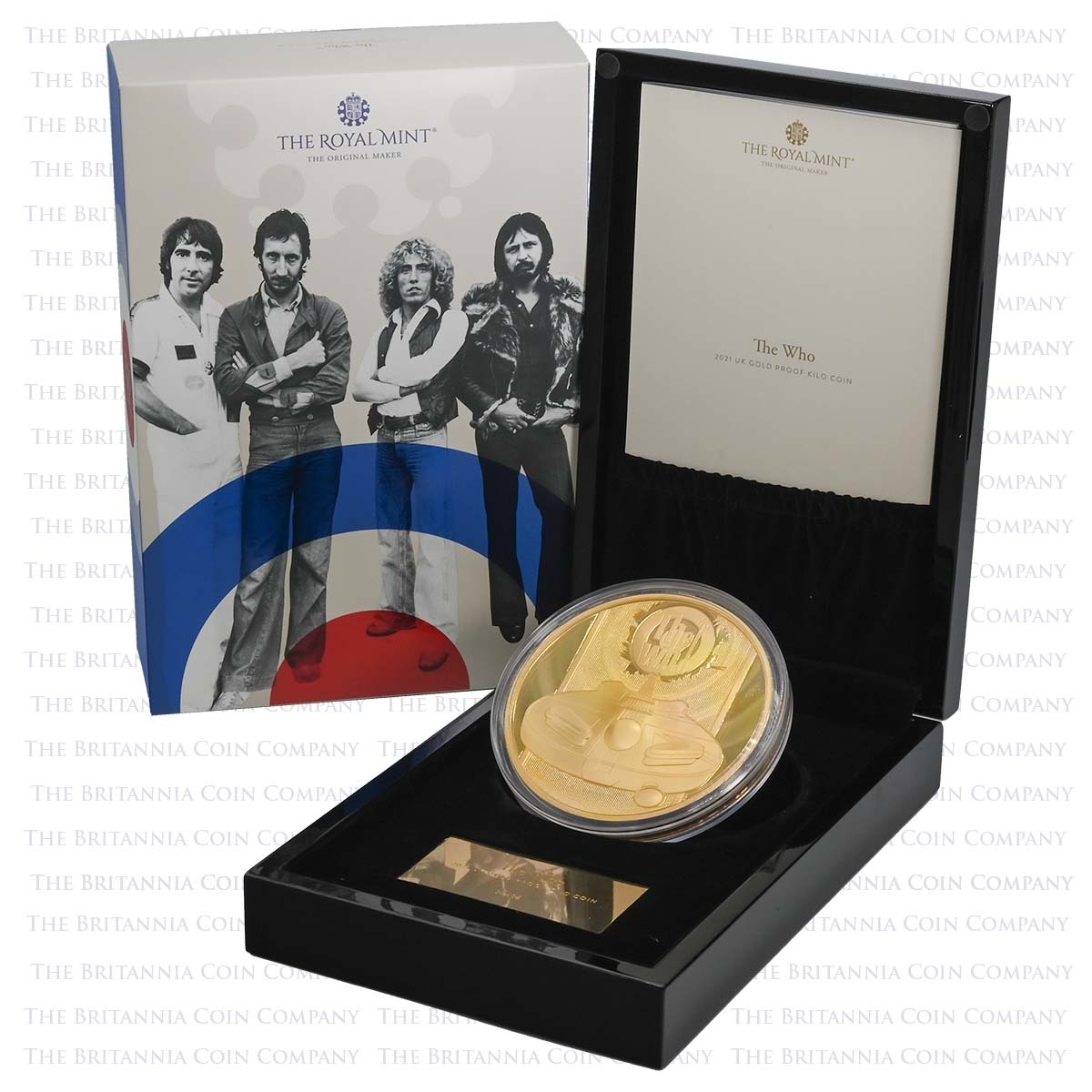UK21TW1K 2021 The Who 1 Kilo Gold Proof Music Legends Boxed
