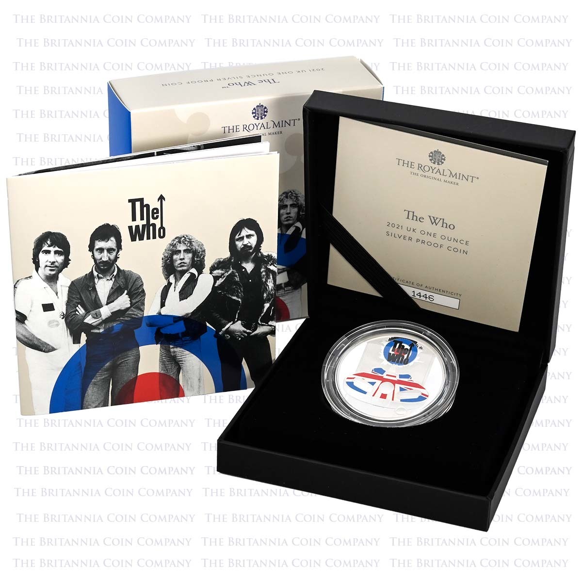 UK21TW1S 2021 The Who 1 Ounce Silver Proof Music Legends Boxed