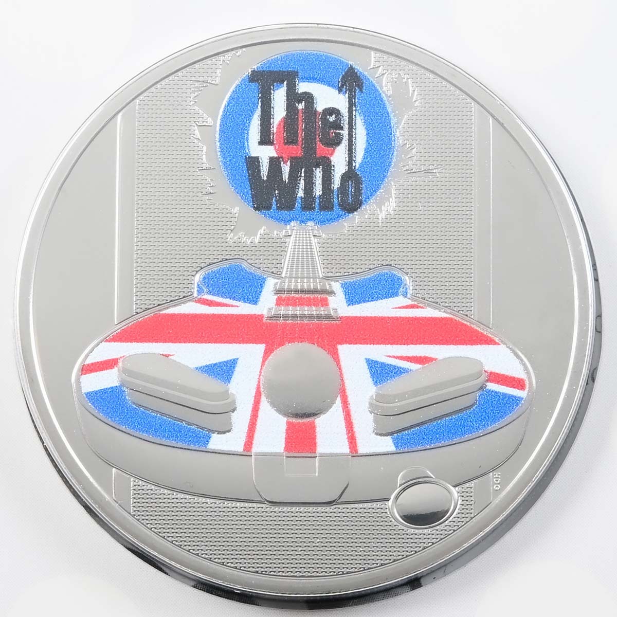 UK21TWBC 2021 Music Legends The Who Five Pound Crown Coloured Brilliant Uncirculated Coin In Folder Reverse