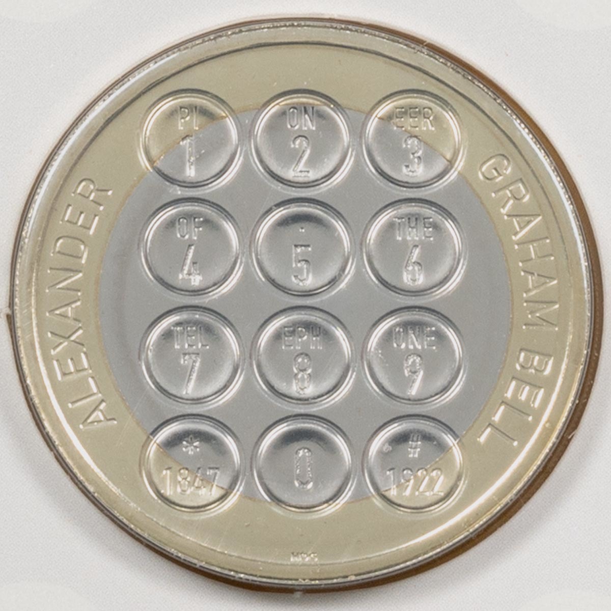 UK22ABBU 2022 Alexander Graham Bell Two Pound Brilliant Uncirculated Coin In Folder Reverse