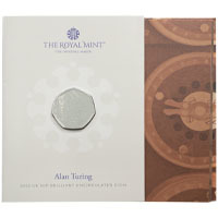UK22ATBU 2022 Innovation In Science Alan Turing Fifty Pence Brilliant Uncirculated Coin In Folder Thumbnail
