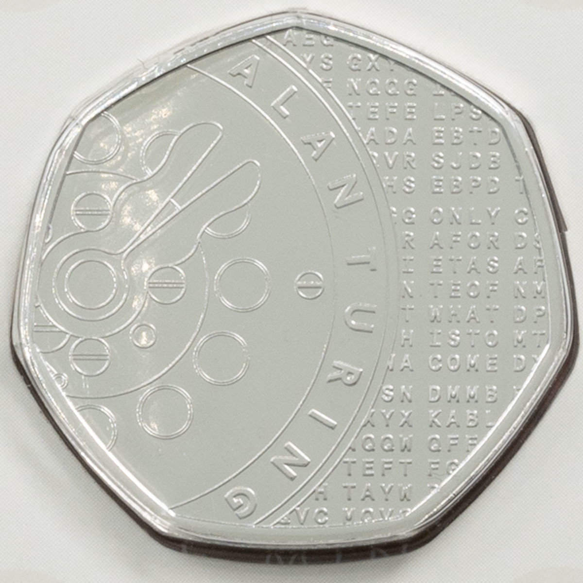 UK22ATBU 2022 Innovation In Science Alan Turing Fifty Pence Brilliant Uncirculated Coin In Folder Reverse