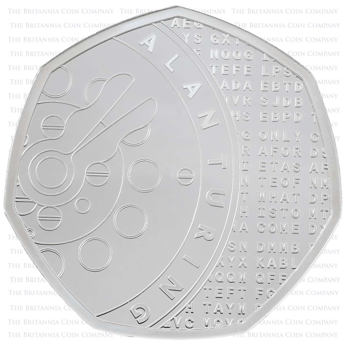UK22ATSP 2022 Innovation In Science Alan Turing Fifty Pence Silver Proof Coin Reverse