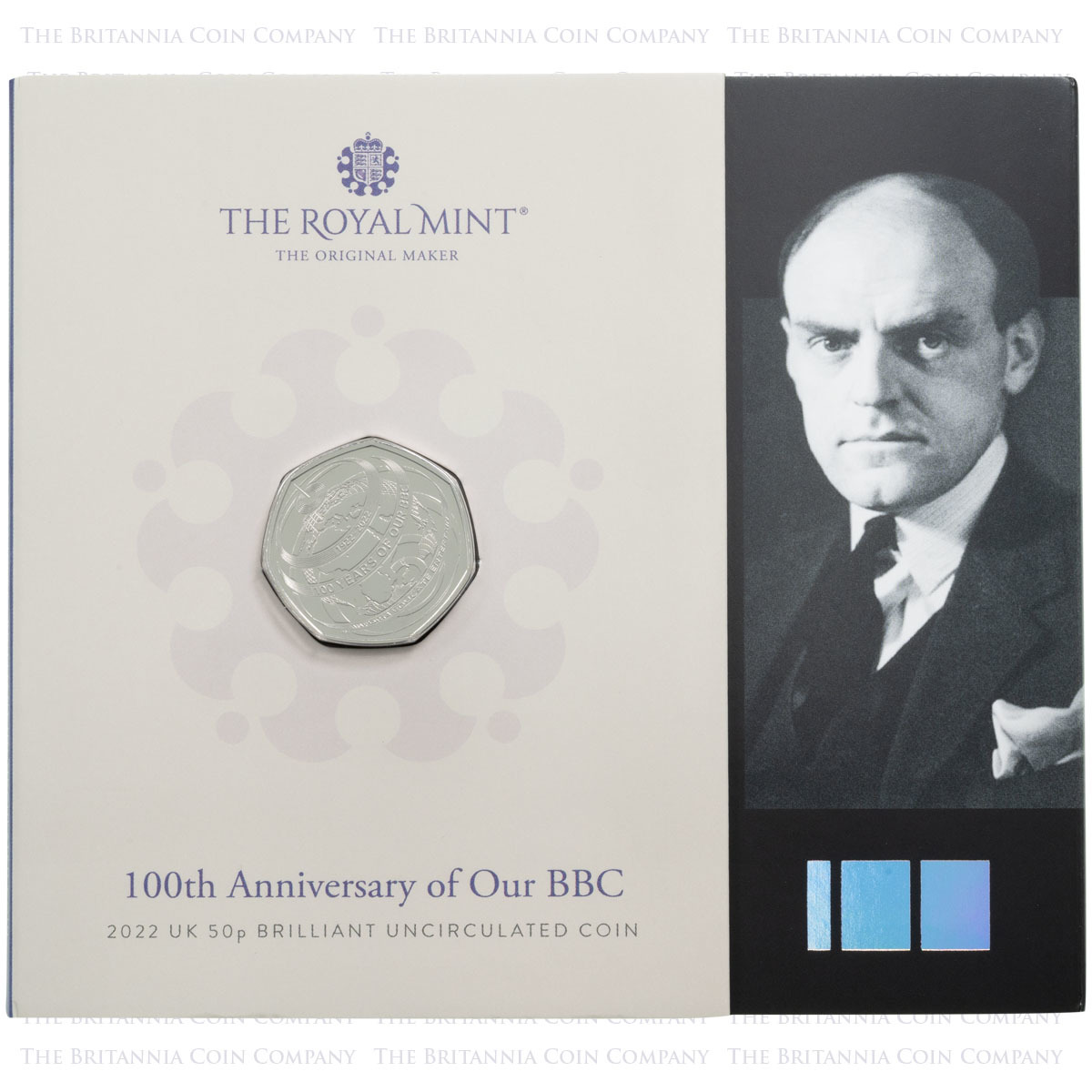 UK22BBBU 2022 British Broadcasting Corporation Fifty Pence Brilliant Uncirculated Coin In Folder