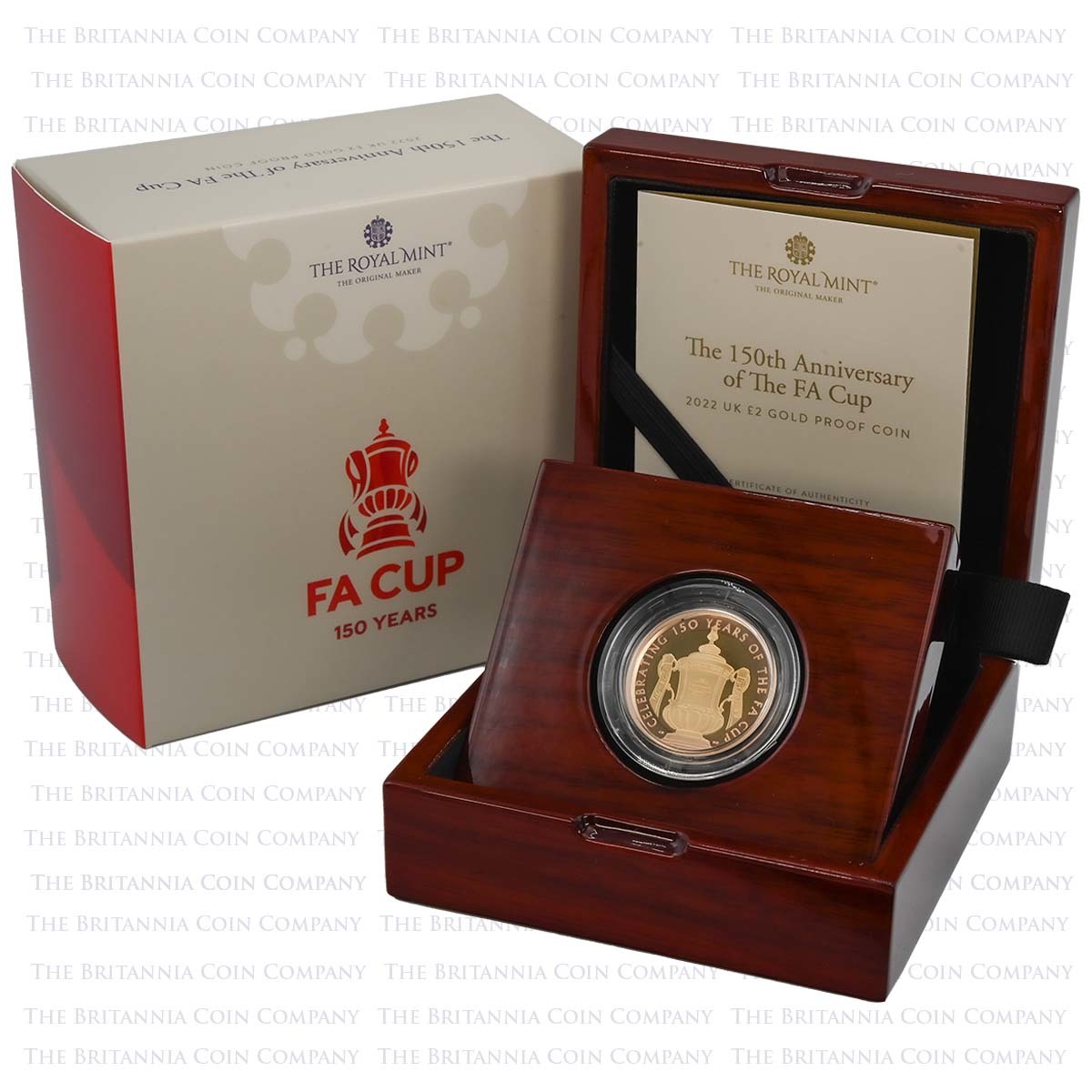 UK22FCSP 2022 FA Cup 150th Anniversary £2 Gold Proof Boxed
