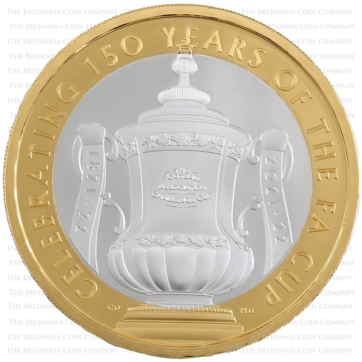 UK22FCSP 2022 FA Cup 150th Anniversary £2 Silver Proof Reverse