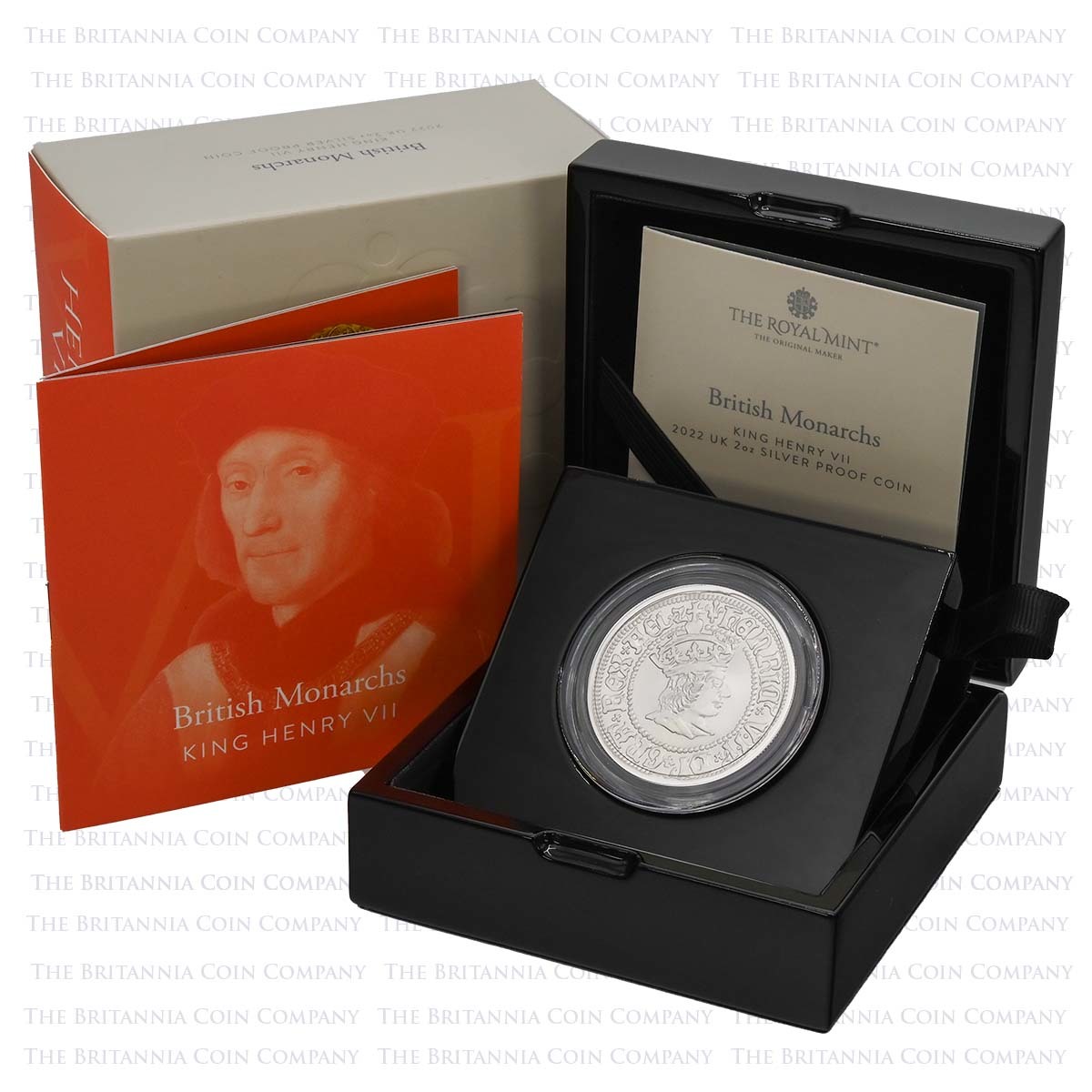 UK22H7S20 2022 British Monarchs Henry VII 2 Ounce Silver Proof Boxed