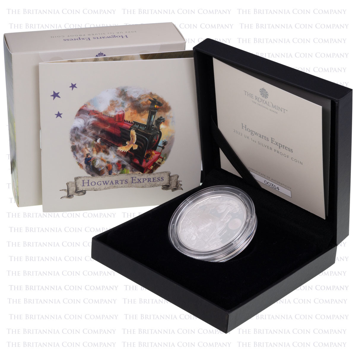 UK22HES1 2022 Harry Potter Hogwarts Express One Ounce Silver Proof Coin Boxed