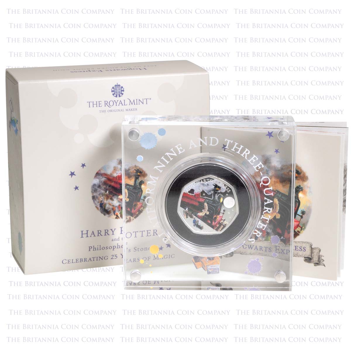 2022 Harry Potter Hogwarts Express Fifty Pence Coloured Silver Proof Coin2022 Harry Potter Hogwarts Express Fifty Pence Coloured Silver Proof Coin Original Packaging