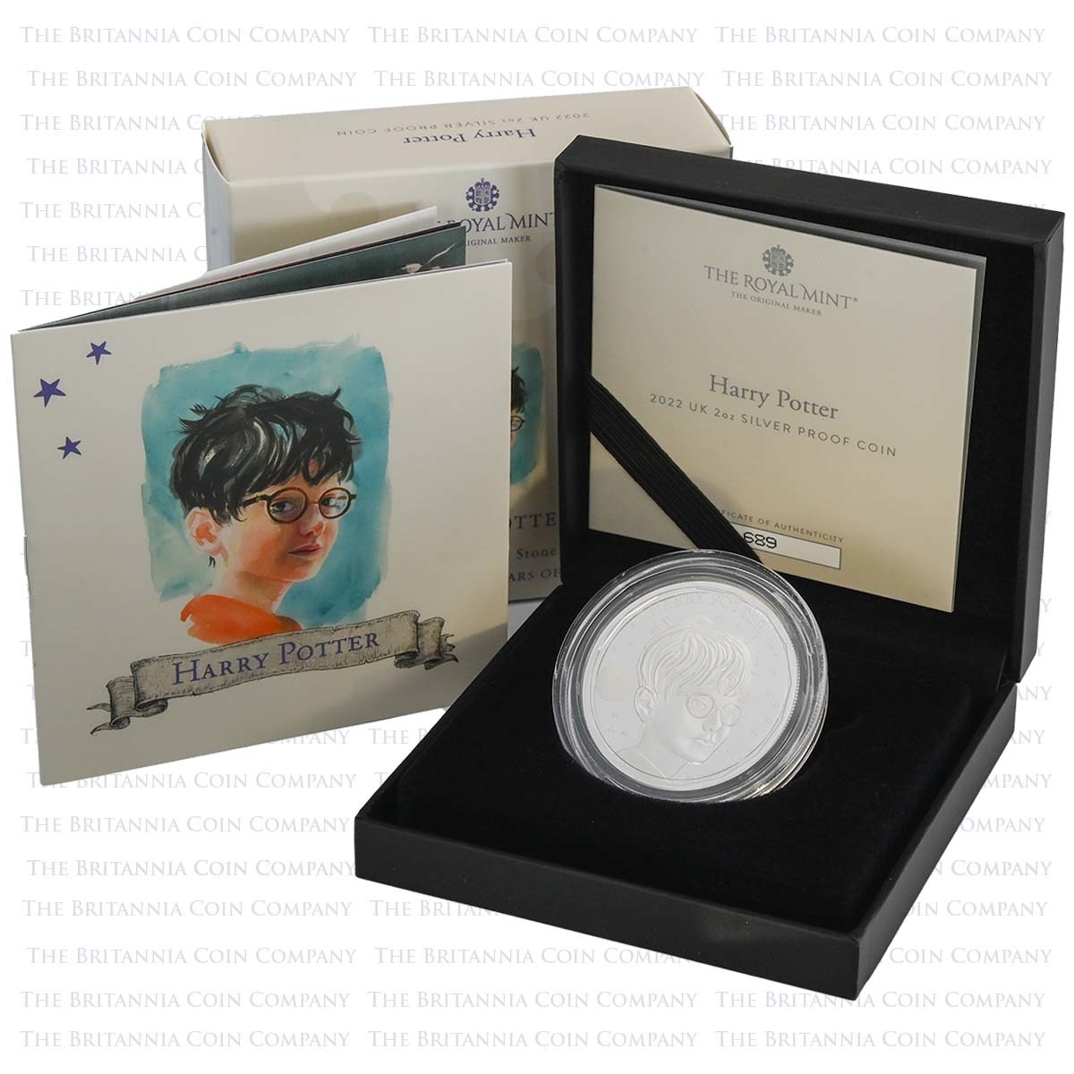 UK22HP2S 2022 Harry Potter 25 Years Of Magic 2oz Silver Proof Boxed