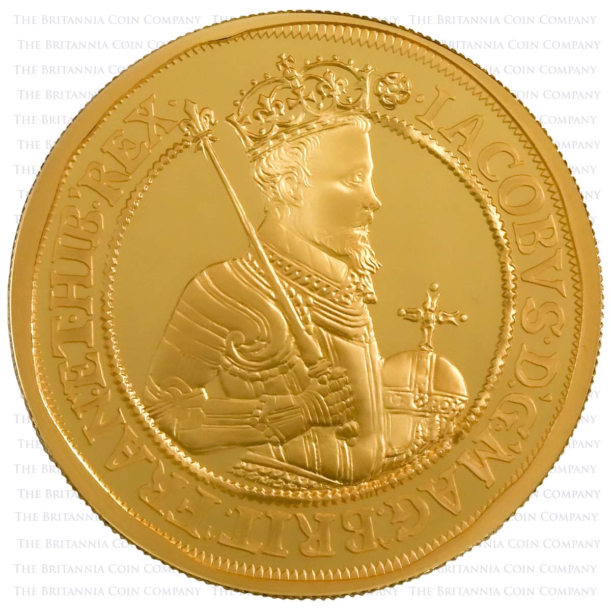 UK22J1G20 2022 British Monarchs James I 2 Ounce Gold Proof Reverse