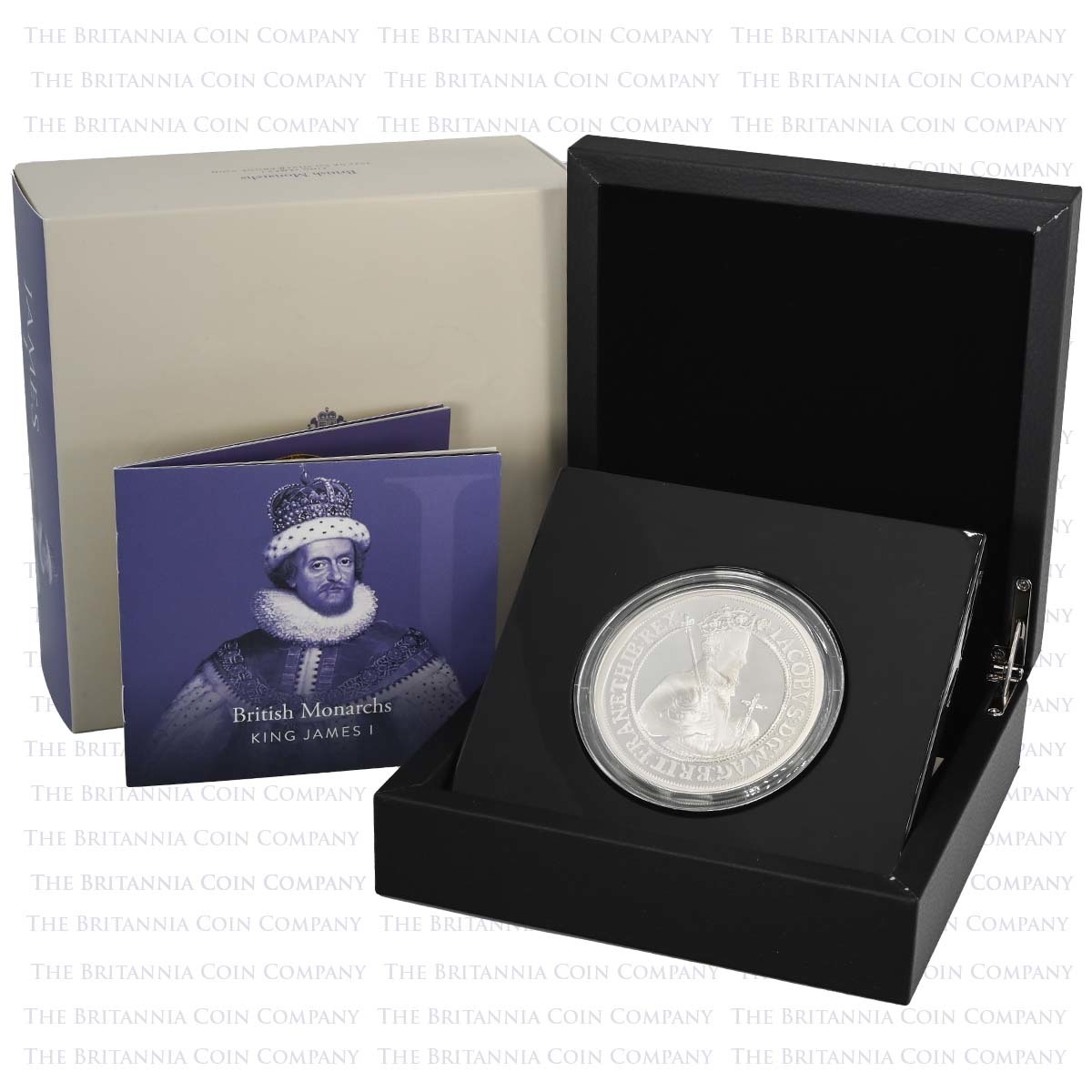 UK22J1S5O 2022 British Monarchs James I 5 Ounce Silver Proof Boxed