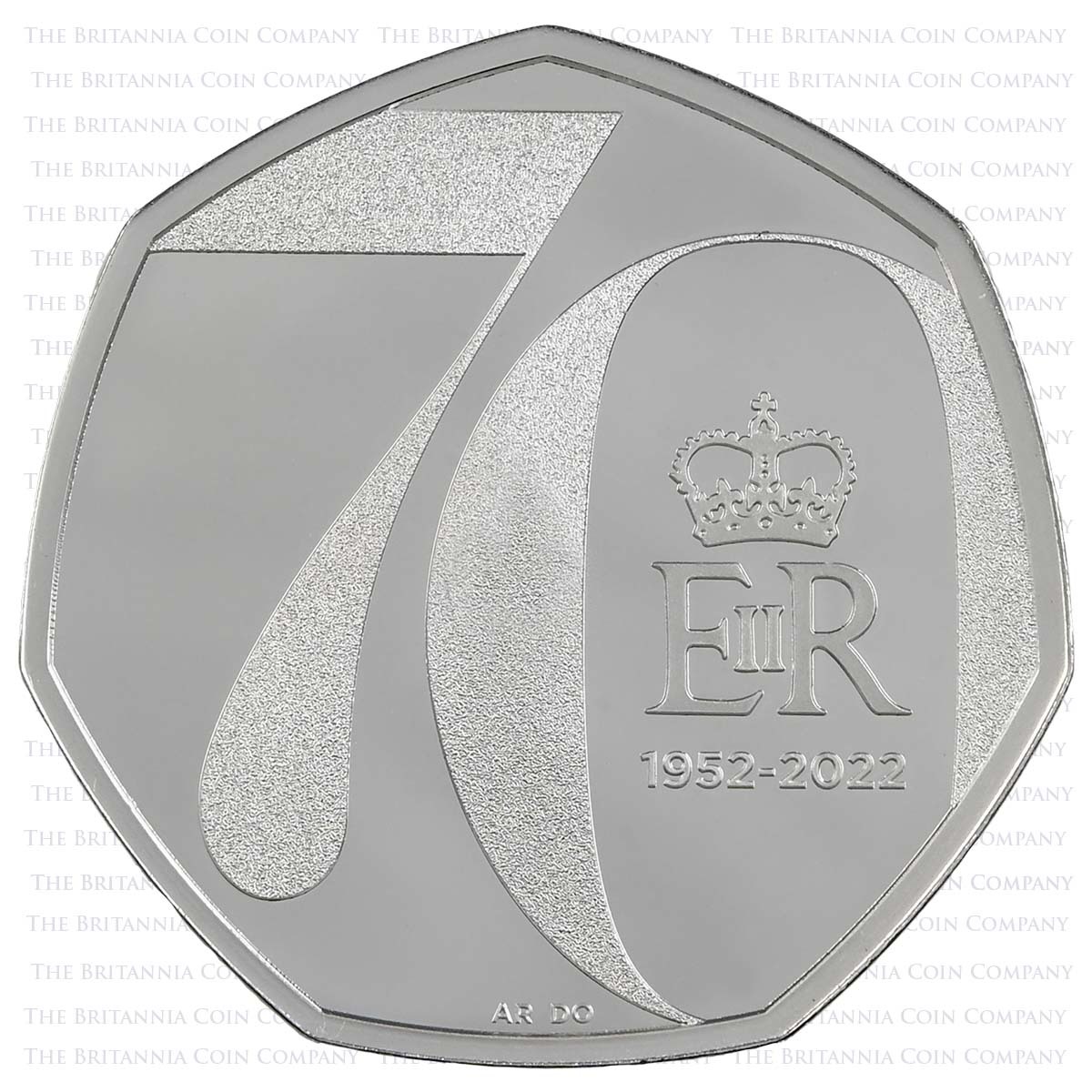 UK22P50S 2022 Platinum Jubilee 50p Silver Proof Reverse