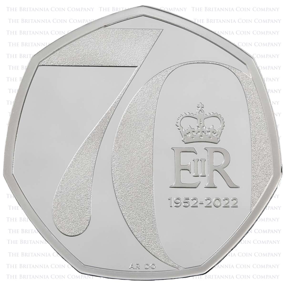 UK22P5PF 2022 Platinum Jubilee 50p Piedfort Silver Proof Reverse