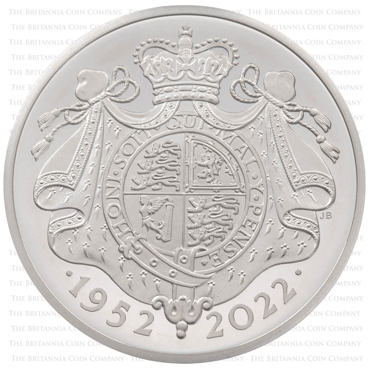 UK22PJPF 2022 Platinum Jubilee Five Pound Piedfort Silver Proof Coin Reverse