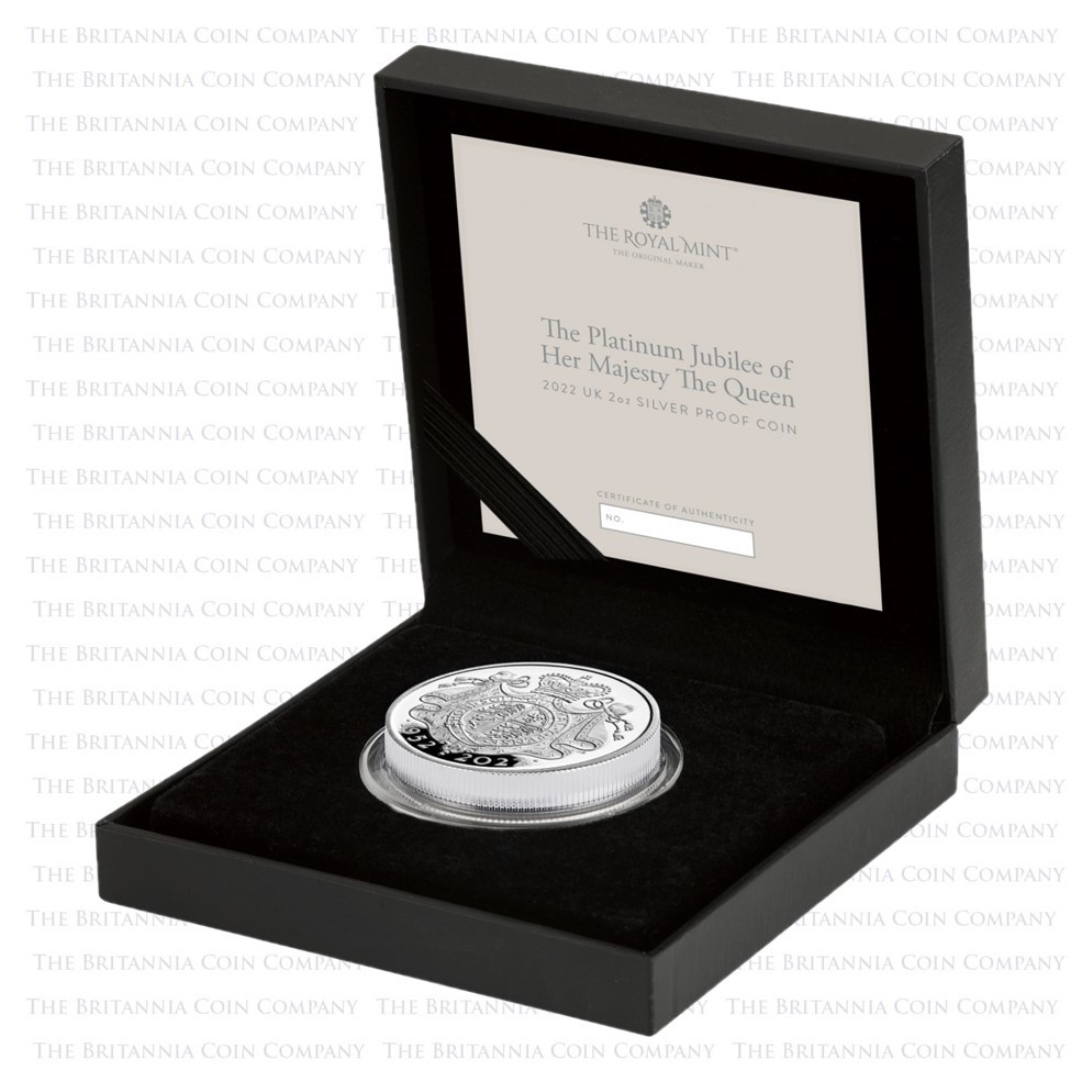 UK22PJS2 2022 Platinum Jubilee 2 Ounce Silver Proof Boxed