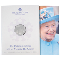 UK22P5BU 2022 Queen Elizabeth II Platinum Jubilee Fifty Pence Brilliant Uncirculated Coin In Folder Thumbnail