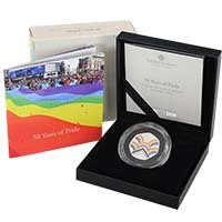 UK22PSPC 2022 50 Year Of Pride Fifty Pence Coloured Silver Proof Coin Thumbnail