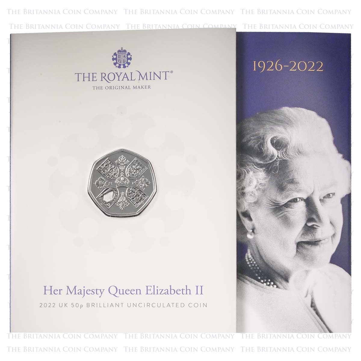 UK22Q50BU 2022 Elizabeth II Memorial 50p Brilliant Uncirculated Coin In Folder
