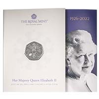 UK22Q50BU 2022 Elizabeth II Memorial 50p Brilliant Uncirculated Coin In Folder Thumbnail