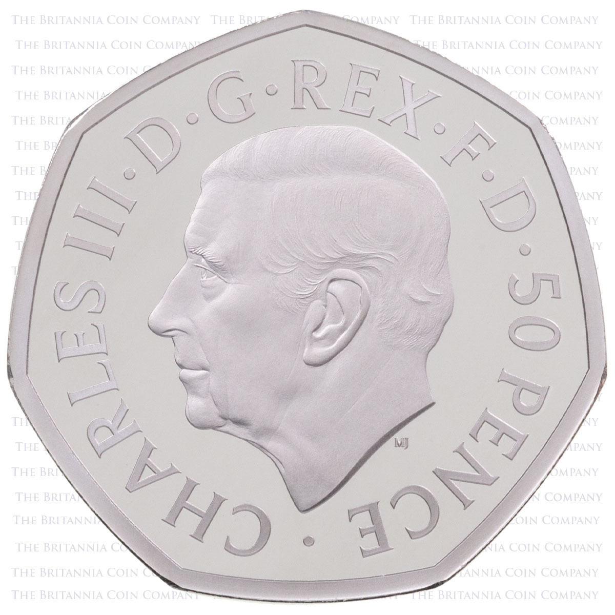 UK22Q50PT 2022 Queen Elizabeth II Memorial Fifty Pence Platinum Proof Coin Obverse