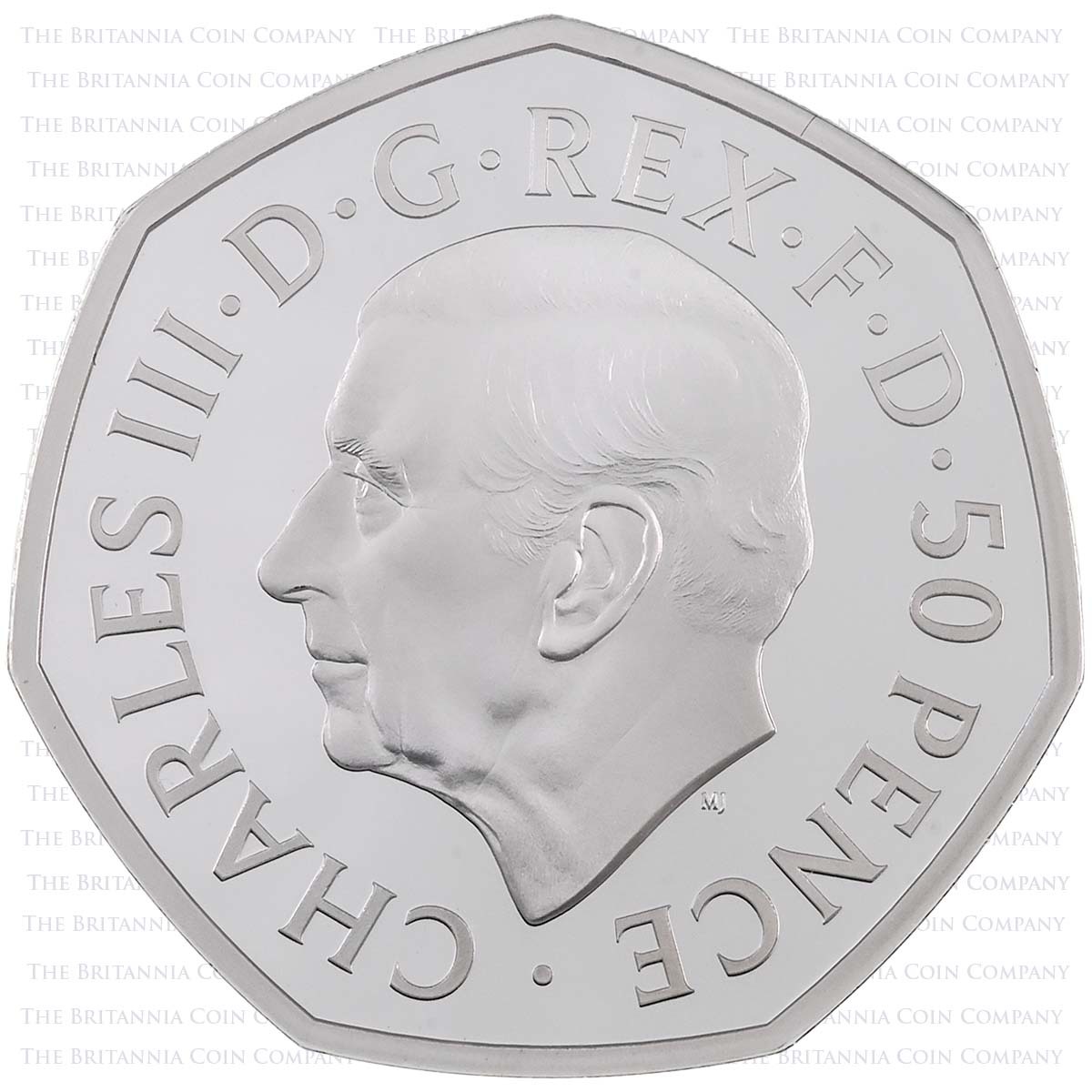 UK22Q50S 2022 Elizabeth II Memorial 50p Silver Proof Coin Obverse