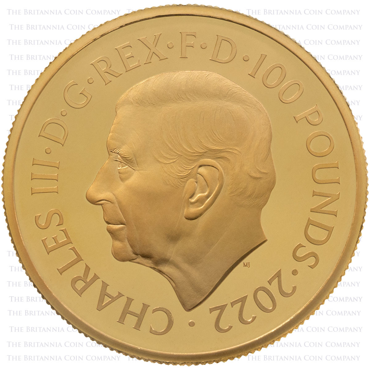 UK22QMG1 2022 Elizabeth II Memorial One Ounce Gold Proof Coin Obverse