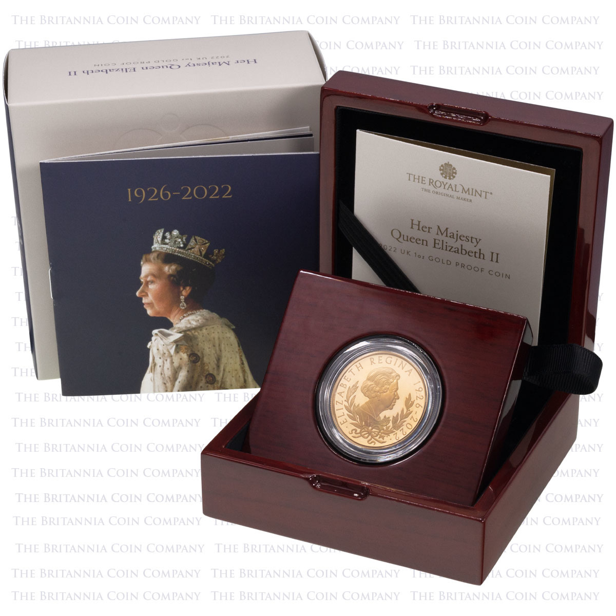 UK22QMG1 2022 Elizabeth II Memorial One Ounce Gold Proof Coin Boxed