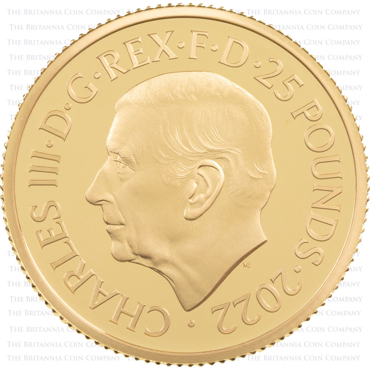UK22QMGQ 2022 Elizabeth II Memorial Quarter Ounce Gold Proof Coin Obverse