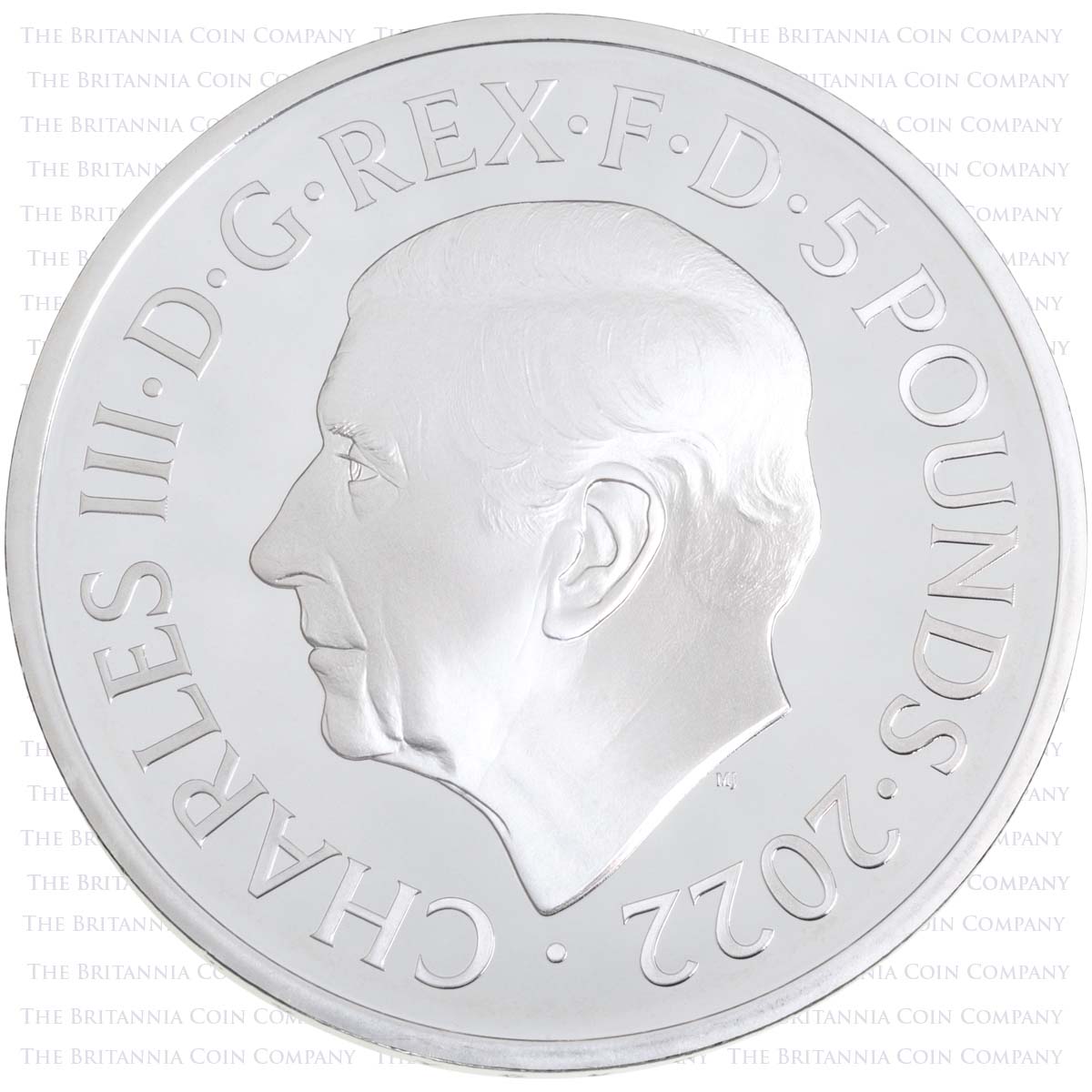 UK22QMPF 2022 Elizabeth II Memorial £5 Crown Piedfort Silver Proof Coin Obverse
