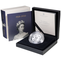 UK22QMPF 2022 Elizabeth II Memorial £5 Crown Piedfort Silver Proof Coin Thumbnail