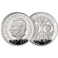UK22QMPF 2022 Elizabeth II Memorial £5 Crown Piedfort Silver Proof Thumbnail