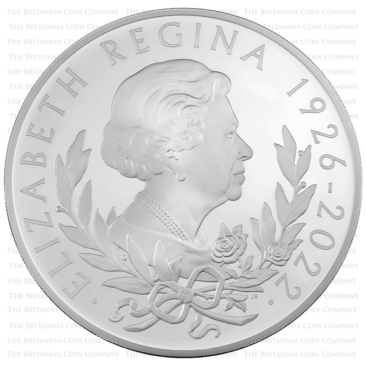 UK22QMS5 2022 Elizabeth II Memorial Five Ounce Silver Proof Coin Reverse