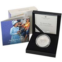 UK22QPSP 2022 Queen Elizabeth II Reign Charity And Patronage Five Pound Crown Silver Proof Coin Thumbnail