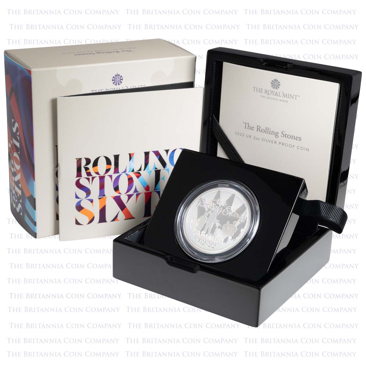 UK22RS2S 2022 Music Legends The Rolling Stones Two Ounce Silver Proof Coin Boxed