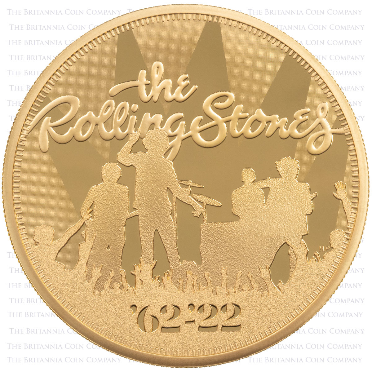 UK22RS5GT 2022 Music Legends The Rolling Stones Five Ounce Gold Proof Coin Reverse