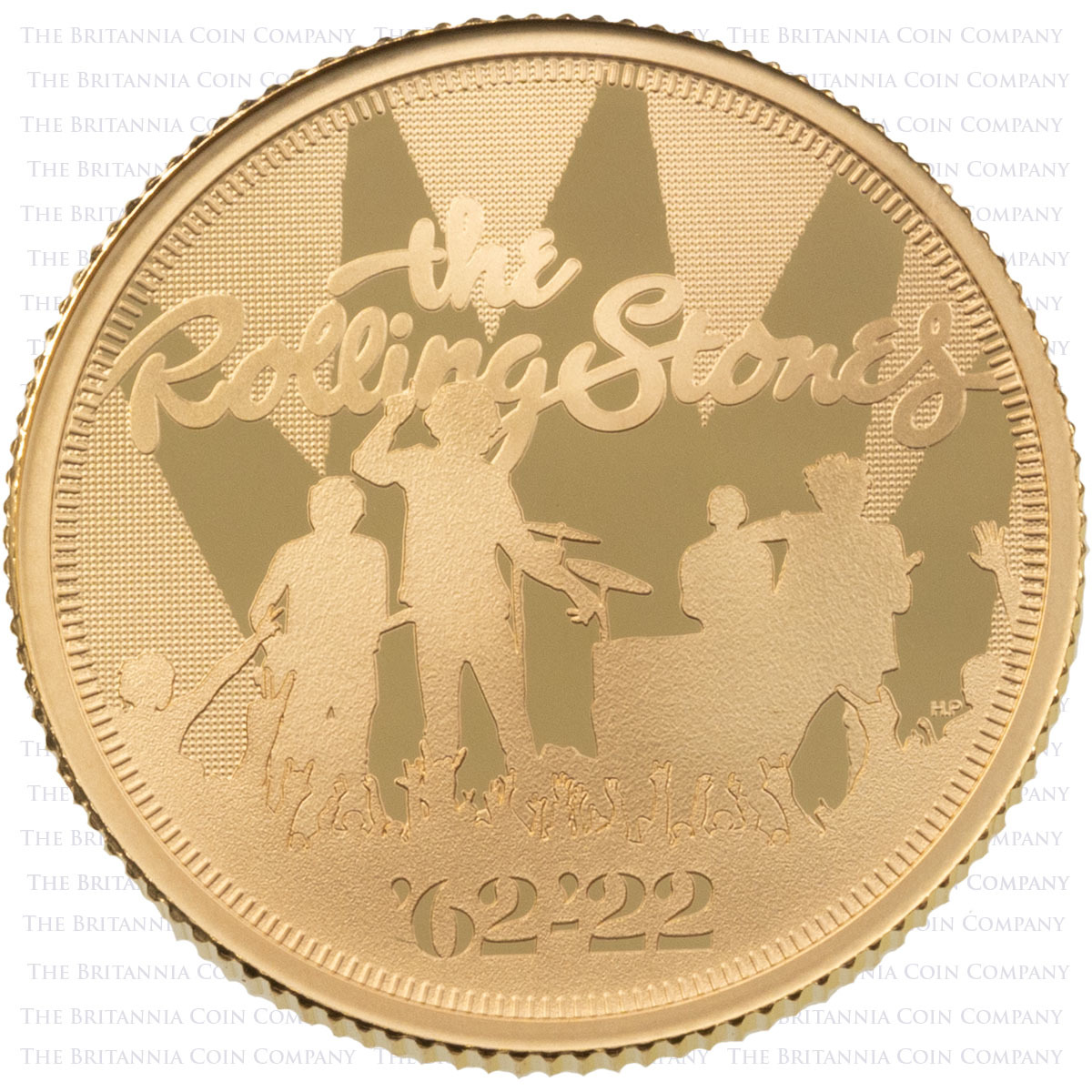 UK22RSQGP 2022 Music Legends The Rolling Stones Quarter Ounce Gold Proof Coin Reverse