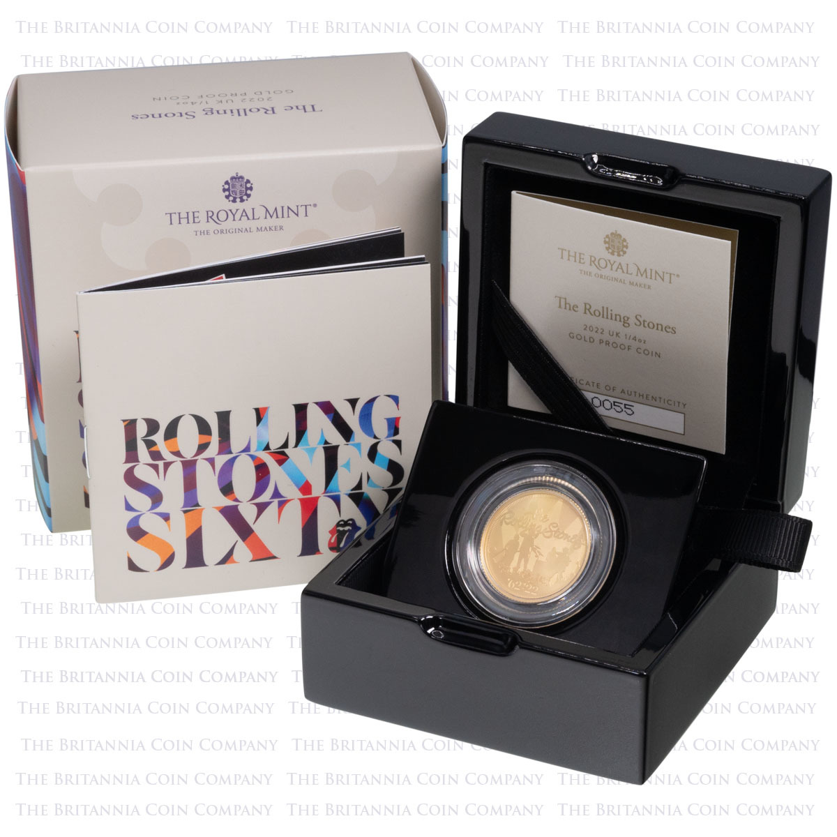 UK22RSQGP 2022 Music Legends The Rolling Stones Quarter Ounce Gold Proof Coin Boxed