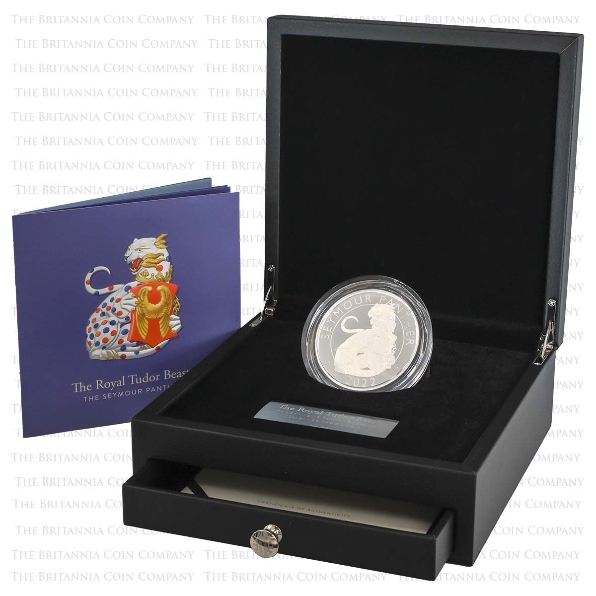 UK22TSPST 2022 Tudor Beasts Seymour Panther 10oz Silver Proof Boxed