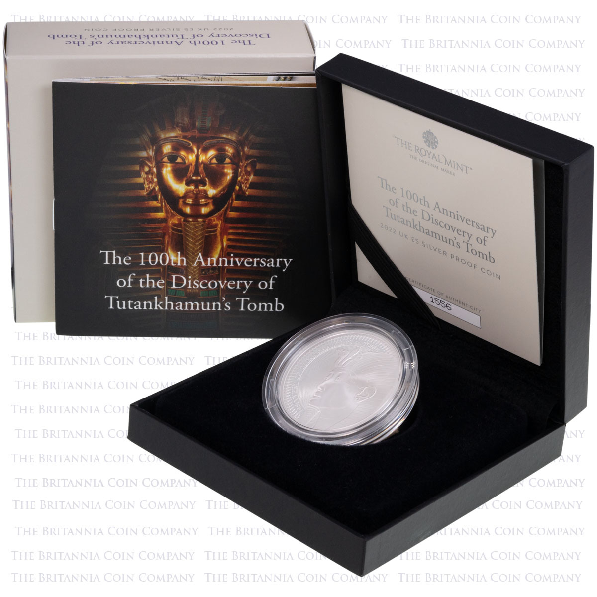 UK22TTSP 2022 Discovery Of Tutankhamun's Tomb Five Pound Crown Silver Proof Coin Boxed